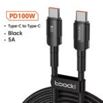 Cable Toocki Usb-C a Usb-C 100W (1M) – Carga Rápida, PD, QC, Durable y Listo para Todo