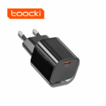 Cargador Toocki 20W Tipo C compatible con PD + QC Negro