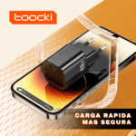 Cargador Toocki 20W Tipo C compatible con PD + QC Negro - Imagen 4