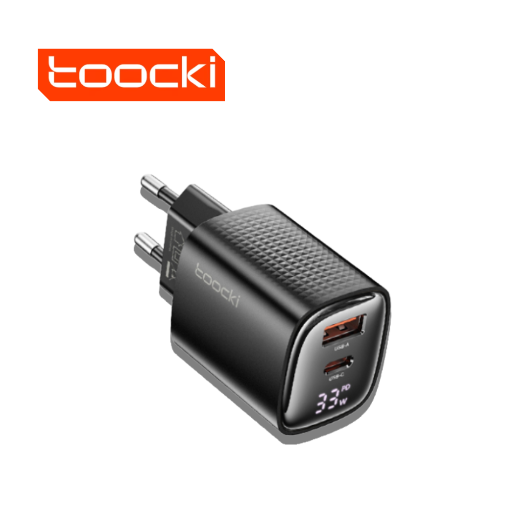 TC33W Cargador Toocki 33W GaN USB-C - USB-A - PD, QC 3.0 - Imagen 1