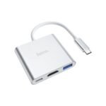 Hub Adaptador 3 en 1 Hoco HB14: HDMI 4K y Carga PD USB-C