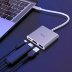 Hub Adaptador 3 en 1 Hoco HB14: HDMI 4K y Carga PD USB-C - Imagen 2