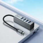 Hub USB-C 4 en 1 Hoco HB1C: 4 Puertos USB de Alta Velocidad - Imagen 3
