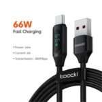 Cable USB A a Tipo C 66W Toocki 6A 1m Trenzado